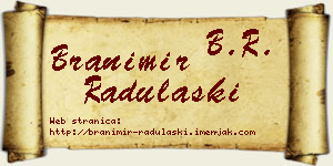 Branimir Radulaški vizit kartica